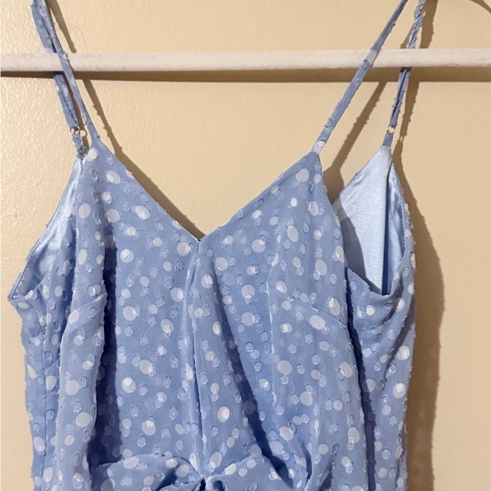 Alex Marie Sky Blue Tiered Maxi Dress with Tie Waist - Picture 5 of 11